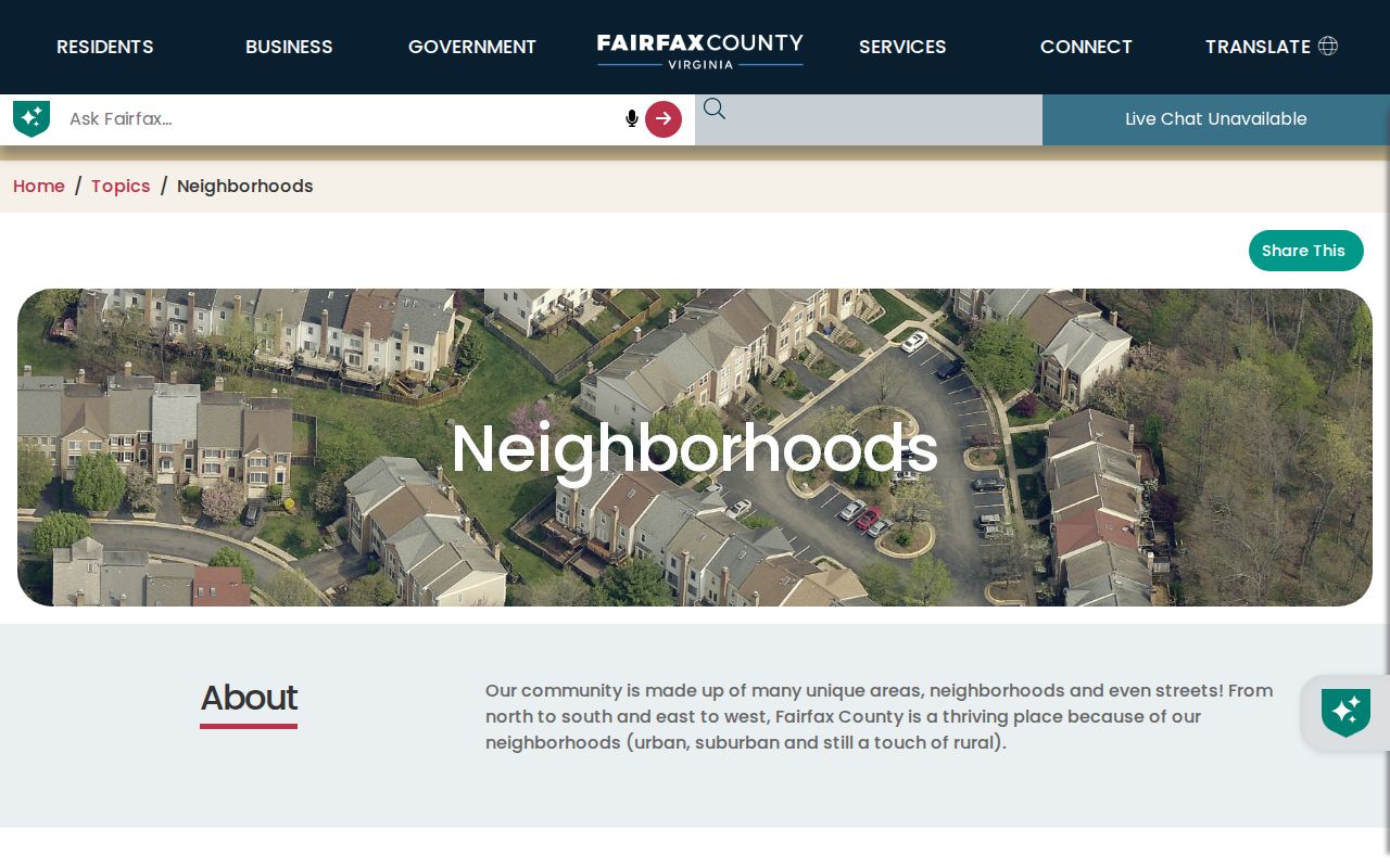 Fairfax neighbors view of county neighborhood and association directory links